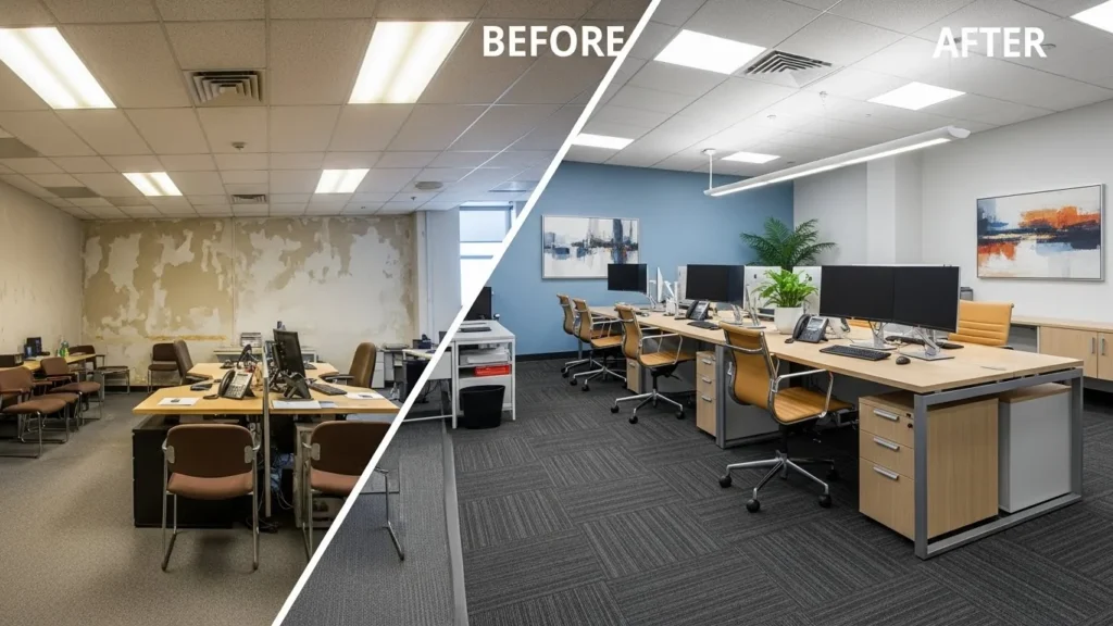 Interior commercial painting for office space Knoxville